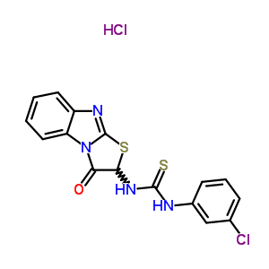 27150-12-5  1-(3-chlorophenyl)-3-(3-oxo-2,3-dihydro[1,3]thiazolo[3,2-a]benzimidazol-2-yl)thiourea hydrochloride