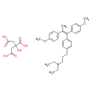 42824-33-9  2-{4-[(1Z)-1,2-bis(4-methoxyphenyl)prop-1-en-1-yl]phenoxy}-N,N-diethylethanamine 2-hydroxypropane-1,2,3-tricarboxylate (salt)