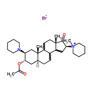 50587-93-4  (2beta,3alpha,5alpha,8xi,9xi,14xi,16beta)-3-(acetyloxy)-16-(1-methylpiperidinium-1-yl)-17-oxo-2-piperidin-1-ylandrostane bromide