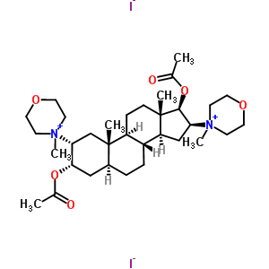 50588-08-4  (2alpha,3alpha,5alpha,16beta,17beta)-3,17-bis(acetyloxy)-2,16-bis(4-methylmorpholin-4-ium-4-yl)androstane diiodide