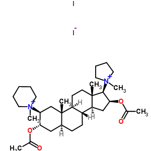 50588-10-8  (2beta,3alpha,5alpha,16beta,17beta)-3,16-bis(acetyloxy)-2-(1-methylpiperidinium-1-yl)-17-(1-methylpyrrolidinium-1-yl)androstane diiodide