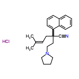 50765-74-7  5-methyl-2-naphthalen-1-yl-2-(2-pyrrolidin-1-ylethyl)hex-4-enenitrile hydrochloride 50765-74-7  5-methyl-2-naphthalen-1-yl-2-(2-pyrrolidin-1-ylethyl)hex-4-enenitrile hydrochloride