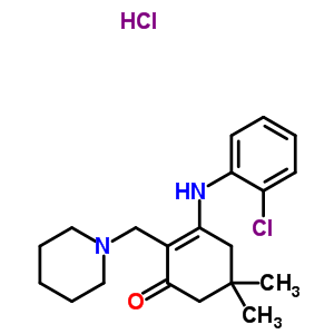 51407-96-6  3-[(2-chlorophenyl)amino]-5,5-dimethyl-2-(piperidin-1-ylmethyl)cyclohex-2-en-1-one hydrochloride