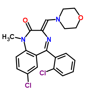 51823-78-0  (3Z)-7-chloro-5-(2-chlorophenyl)-1-methyl-3-(morpholin-4-ylmethylidene)-1,3-dihydro-2H-1,4-benzodiazepin-2-one