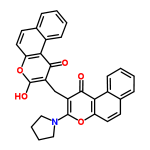 52053-88-0  3-hydroxy-2-[(1-oxo-3-pyrrolidin-1-yl-1H-benzo[f]chromen-2-yl)methyl]-1H-benzo[f]chromen-1-one