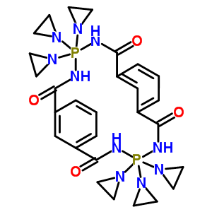 52403-15-3  4,4,4,14,14,14-hexakis(aziridin-1-yl)-3,5,13,15-tetraaza-4lambda~5~,14lambda~5~-diphosphatricyclo[15.3.1.1~7,11~]docosa-1(21),7(22),8,10,17,19-hexaene-2,6,12,16-tetrone