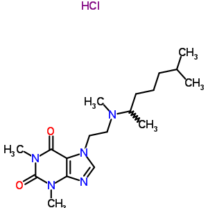 52943-57-4  7-{2-[(1,5-dimethylhexyl)(methyl)amino]ethyl}-1,3-dimethyl-3,7-dihydro-1H-purine-2,6-dione hydrochloride