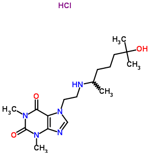 52943-59-6  7-{2-[(5-hydroxy-1,5-dimethylhexyl)amino]ethyl}-1,3-dimethyl-3,7-dihydro-1H-purine-2,6-dione hydrochloride