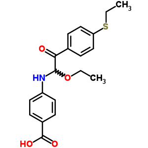 53066-87-8  4-({1-ethoxy-2-[4-(ethylsulfanyl)phenyl]-2-oxoethyl}amino)benzoic acid