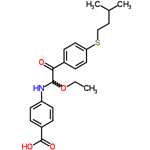 53066-88-9  4-[(1-ethoxy-2-{4-[(3-methylbutyl)sulfanyl]phenyl}-2-oxoethyl)amino]benzoic acid