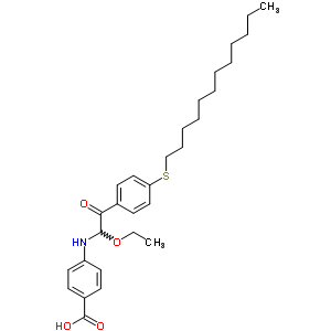53066-89-0  4-({2-[4-(dodecylsulfanyl)phenyl]-1-ethoxy-2-oxoethyl}amino)benzoic acid