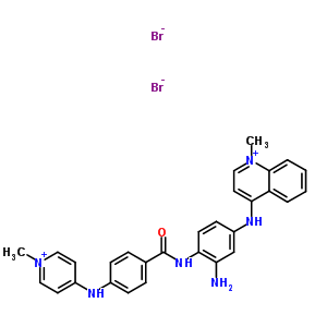 53222-52-9  4-({3-amino-4-[({4-[(1-methylpyridinium-4-yl)amino]phenyl}carbonyl)amino]phenyl}amino)-1-methylquinolinium dibromide
