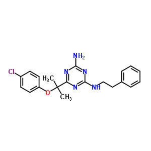 53878-52-7  6-[1-(4-chlorophenoxy)-1-methylethyl]-N-(2-phenylethyl)-1,3,5-triazine-2,4-diamine
