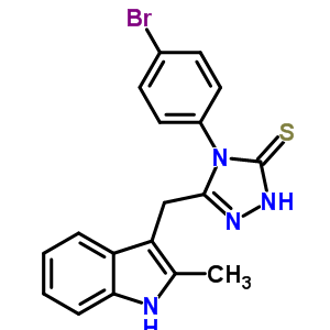 54649-04-6  4-(4-bromophenyl)-5-[(2-methyl-1H-indol-3-yl)methyl]-2,4-dihydro-3H-1,2,4-triazole-3-thione