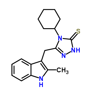 54649-06-8  4-cyclohexyl-5-[(2-methyl-1H-indol-3-yl)methyl]-2,4-dihydro-3H-1,2,4-triazole-3-thione