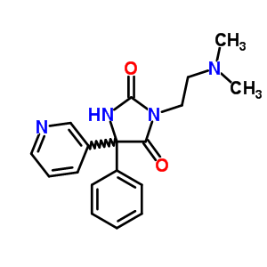 54742-97-1  3-[2-(dimethylamino)ethyl]-5-phenyl-5-pyridin-3-ylimidazolidine-2,4-dione