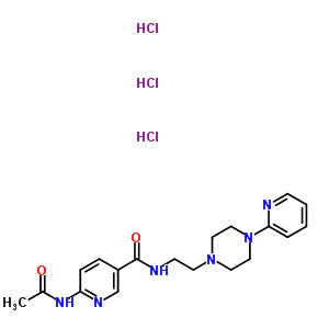 54998-55-9  6-(acetylamino)-N-[2-(4-pyridin-2-ylpiperazin-1-yl)ethyl]pyridine-3-carboxamide trihydrochloride