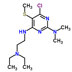55416-91-6  6-chloro-N~4~-[2-(diethylamino)ethyl]-N~2~,N~2~-dimethyl-5-(methylsulfanyl)pyrimidine-2,4-diamine
