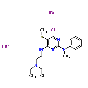55416-92-7  6-chloro-N~4~-[2-(diethylamino)ethyl]-N~2~-methyl-5-(methylsulfanyl)-N~2~-phenylpyrimidine-2,4-diamine dihydrobromide