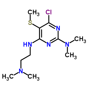 55416-97-2  6-chloro-N~4~-[2-(dimethylamino)ethyl]-N~2~,N~2~-dimethyl-5-(methylsulfanyl)pyrimidine-2,4-diamine