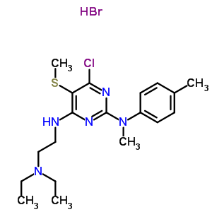 55417-07-7  6-chloro-N~4~-[2-(diethylamino)ethyl]-N~2~-methyl-N~2~-(4-methylphenyl)-5-(methylsulfanyl)pyrimidine-2,4-diamine hydrobromide