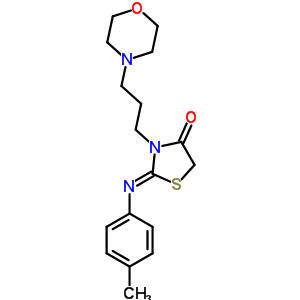 55469-58-4  (2Z)-2-[(4-methylphenyl)imino]-3-(3-morpholin-4-ylpropyl)-1,3-thiazolidin-4-one