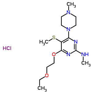 55477-43-5  4-(2-ethoxyethoxy)-N-methyl-6-(4-methylpiperazin-1-yl)-5-(methylsulfanyl)pyrimidin-2-amine hydrochloride