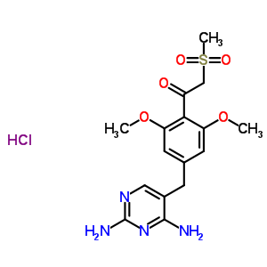 55687-75-7  1-{4-[(2,4-diaminopyrimidin-5-yl)methyl]-2,6-dimethoxyphenyl}-2-(methylsulfonyl)ethanone hydrochloride