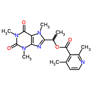 56021-89-7  1-(1,3,7-trimethyl-2,6-dioxo-2,3,6,7-tetrahydro-1H-purin-8-yl)ethyl 2,4-dimethylpyridine-3-carboxylate