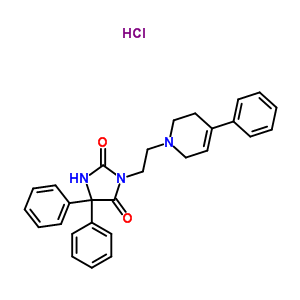 56079-66-4  5,5-diphenyl-3-[2-(4-phenyl-3,6-dihydropyridin-1(2H)-yl)ethyl]imidazolidine-2,4-dione hydrochloride
