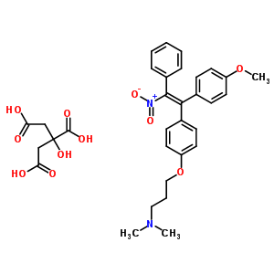 56287-31-1  3-{4-[(Z)-1-(4-methoxyphenyl)-2-nitro-2-phenylethenyl]phenoxy}-N,N-dimethylpropan-1-amine 2-hydroxypropane-1,2,3-tricarboxylate (salt)