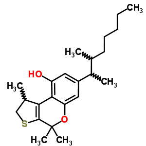 56291-41-9  7-(1,2-dimethylheptyl)-1,4,4-trimethyl-1,4-dihydro-2H-thieno[2,3-c]chromen-9-ol