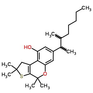 56291-42-0  7-(1,2-dimethylheptyl)-2,2,4,4-tetramethyl-1,4-dihydro-2H-thieno[2,3-c]chromen-9-ol