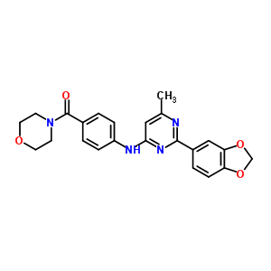 56302-75-1  2-(1,3-benzodioxol-5-yl)-6-methyl-N-[4-(morpholin-4-ylcarbonyl)phenyl]pyrimidin-4-amine