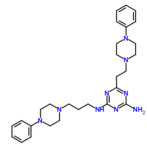 56968-69-5  6-[2-(4-phenylpiperazin-1-yl)ethyl]-N-[3-(4-phenylpiperazin-1-yl)propyl]-1,3,5-triazine-2,4-diamine