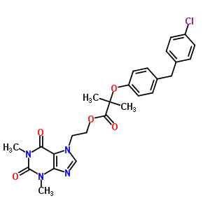 57081-41-1  2-(1,3-dimethyl-2,6-dioxo-1,2,3,6-tetrahydro-7H-purin-7-yl)ethyl 2-[4-(4-chlorobenzyl)phenoxy]-2-methylpropanoate