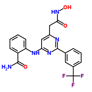 57630-94-1  2-({6-[2-(hydroxyamino)-2-oxoethyl]-2-[3-(trifluoromethyl)phenyl]pyrimidin-4-yl}amino)benzamide