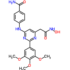 57630-99-6  4-({6-[2-(hydroxyamino)-2-oxoethyl]-2-(3,4,5-trimethoxyphenyl)pyrimidin-4-yl}amino)benzamide