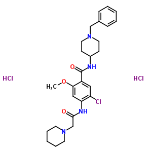 57645-44-0  N-(1-benzylpiperidin-4-yl)-5-chloro-2-methoxy-4-[(piperidin-1-ylacetyl)amino]benzamide dihydrochloride