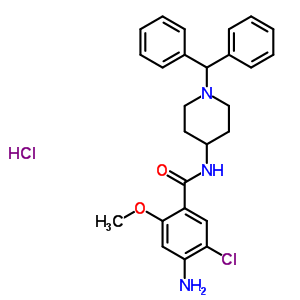 57645-77-9  4-amino-5-chloro-N-[1-(diphenylmethyl)piperidin-4-yl]-2-methoxybenzamide hydrochloride