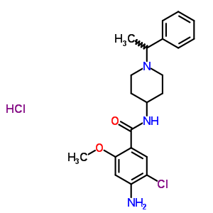 57645-83-7  4-amino-5-chloro-2-methoxy-N-[1-(1-phenylethyl)piperidin-4-yl]benzamide hydrochloride