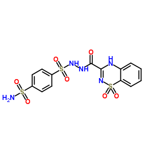 57864-99-0  4-({2-[(1,1-dioxido-4H-1,2,4-benzothiadiazin-3-yl)carbonyl]hydrazino}sulfonyl)benzenesulfonamide