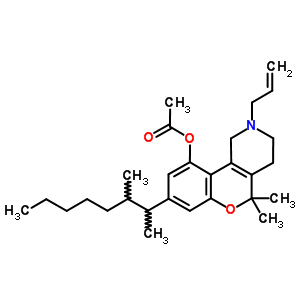 58019-92-4  8-(1,2-dimethylheptyl)-5,5-dimethyl-2-prop-2-en-1-yl-1,3,4,5-tetrahydro-2H-chromeno[4,3-c]pyridin-10-yl acetate