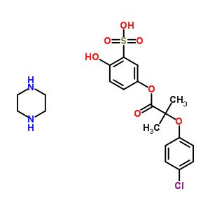 58357-69-0  5-{[2-(4-chlorophenoxy)-2-methylpropanoyl]oxy}-2-hydroxybenzenesulfonic acid - piperazine (1:1)