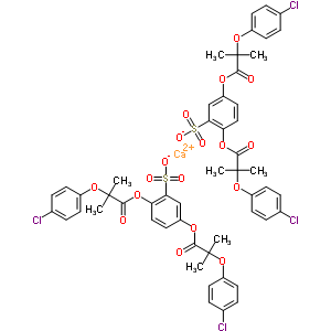 58357-75-8  calcium bis(2,5-bis{[2-(4-chlorophenoxy)-2-methylpropanoyl]oxy}benzenesulfonate)
