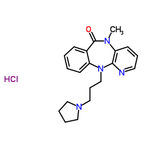 58417-11-1  5-methyl-11-(3-pyrrolidin-1-ylpropyl)-5,11-dihydro-6H-pyrido[2,3-b][1,4]benzodiazepin-6-one hydrochloride
