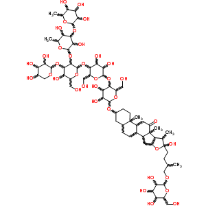 58546-21-7;76689-28-6  26-(hexopyranosyloxy)-22-hydroxy-12-oxofurostan-3-yl 6-deoxyhexopyranosyl-(1->3)-6-deoxyhexopyranosyl-(1->2)-[pentopyranosyl-(1->3)]hexopyranosyl-(1->4)hexopyranosyl-(1->4)hexopyranoside