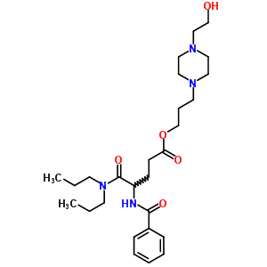 59209-38-0  3-[4-(2-hydroxyethyl)piperazin-1-yl]propyl N~2~-(phenylcarbonyl)-N,N-dipropyl-alpha-glutaminate