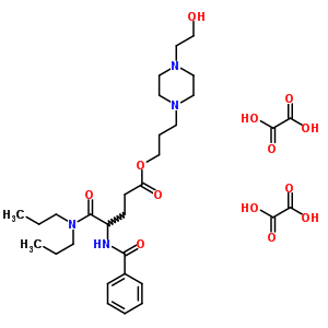 59209-39-1  3-[4-(2-hydroxyethyl)piperazin-1-yl]propyl N~2~-(phenylcarbonyl)-N,N-dipropyl-alpha-glutaminate diethanedioate (salt)