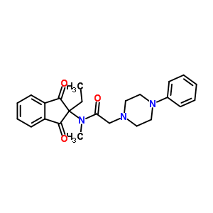 59209-59-5  N-(2-ethyl-1,3-dioxo-2,3-dihydro-1H-inden-2-yl)-N-methyl-2-(4-phenylpiperazin-1-yl)acetamide